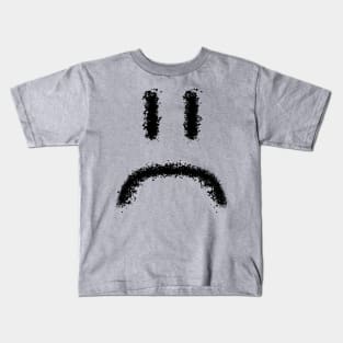 Sad Face made of black blobs Kids T-Shirt